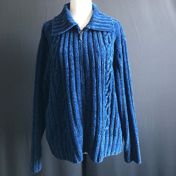 Who Cares Blue Sweater - Picture 1 of 9